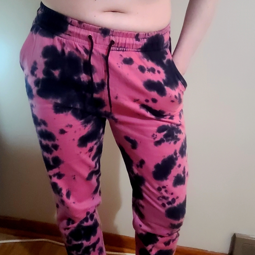 Woman's Tie-Dye Joggers - Pink and Black buy 1 get 1 free